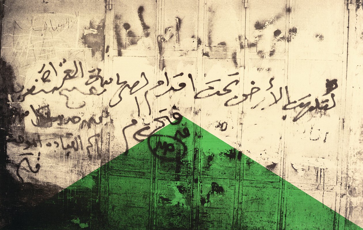 Flag I, 1992 (screenprint på lærred) af Laila Shawa