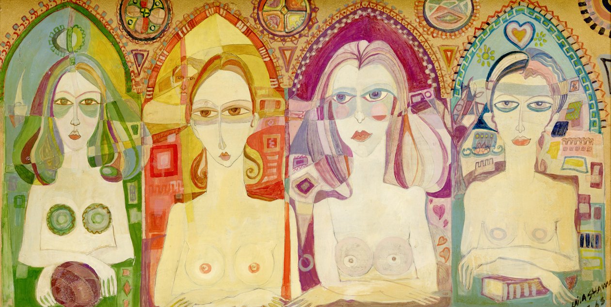 Ikon, 1970 (trykolie om bord) af Laila Shawa