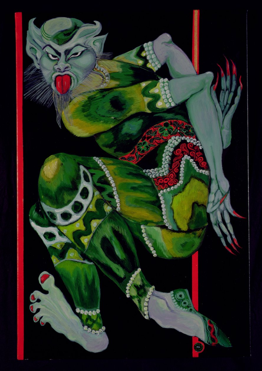 Djævelen, efter Bakst (Del I), 1992 (akryl på lærred) (se også 279212) af Laila Shawa