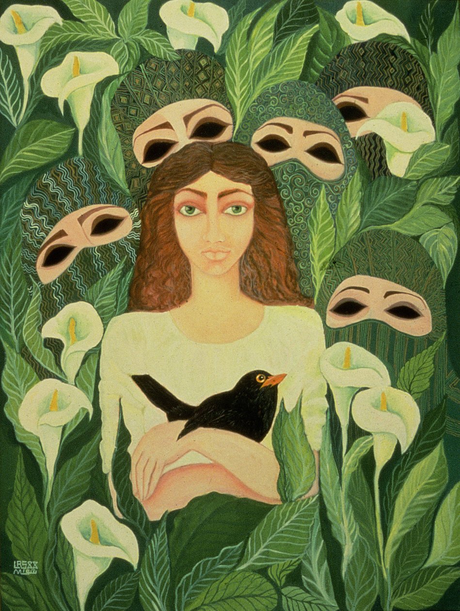 The Prisoner, 1988 (akryl på lærred) af Laila Shawa