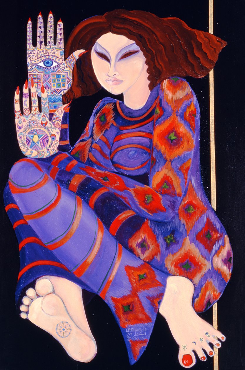 Zeinab Chasing the Devil (Del 2), 1992 (akryl på papir) (se også 279211) af Laila Shawa
