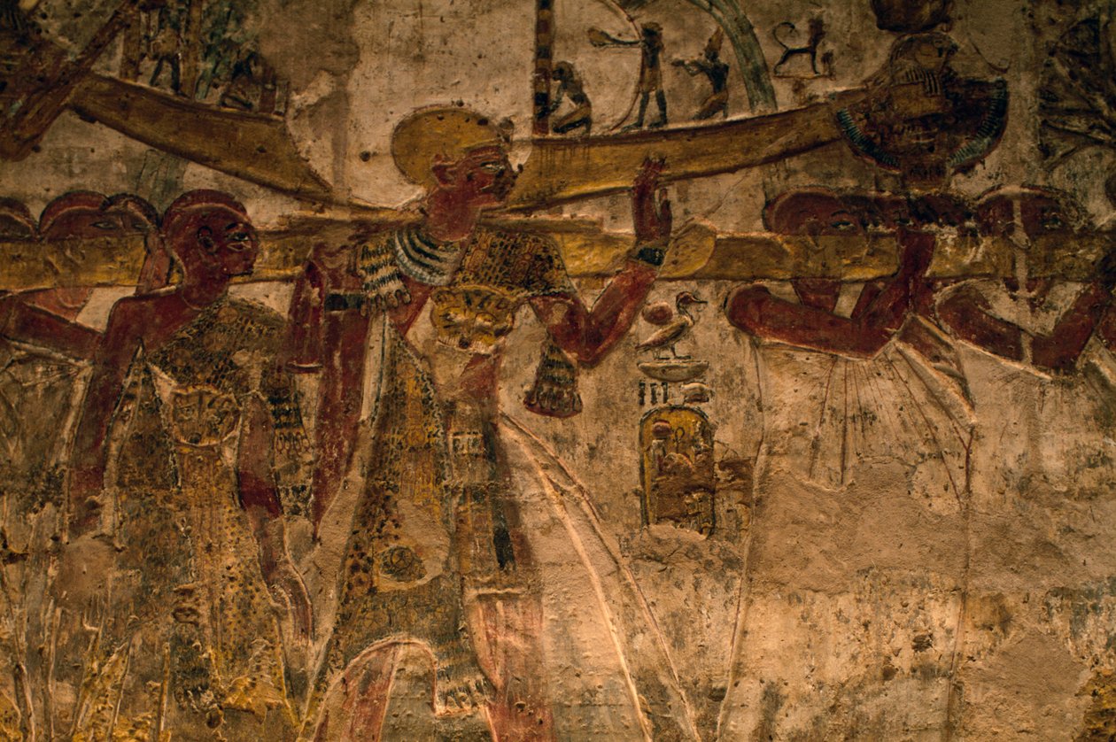 Bas-relief fra templet Derr, Nedre Nubien, Egypten, Egyptisk civilisation, Det Nye Kongerige, Dynasti XIX af Amadeo (after) Modigliani