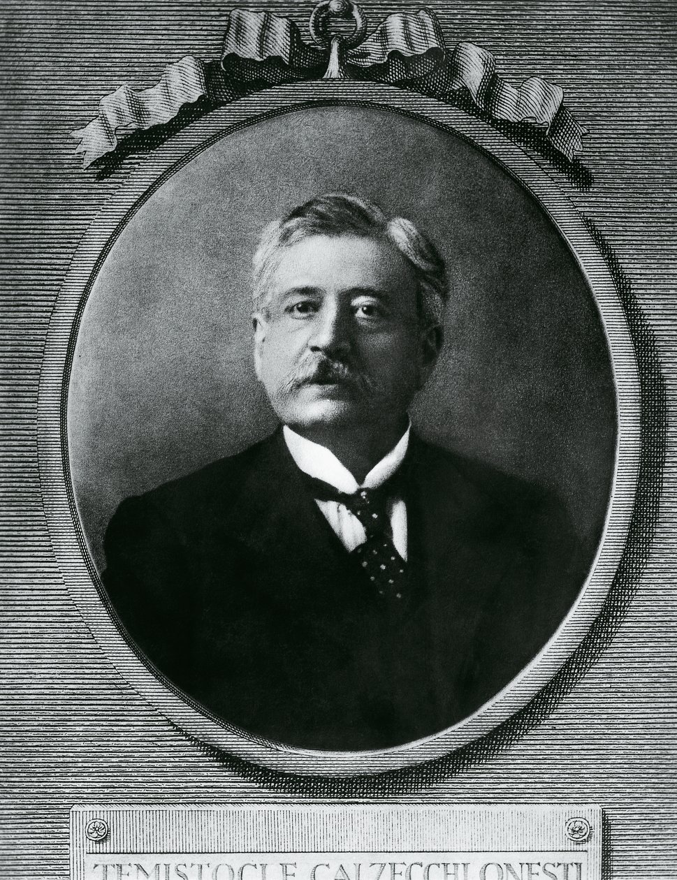 Portræt af Temistocle Calzecchi Onesti (1853-1922), italiensk fysiker og opfinder, radering efter fotografi af Amadeo (after) Modigliani