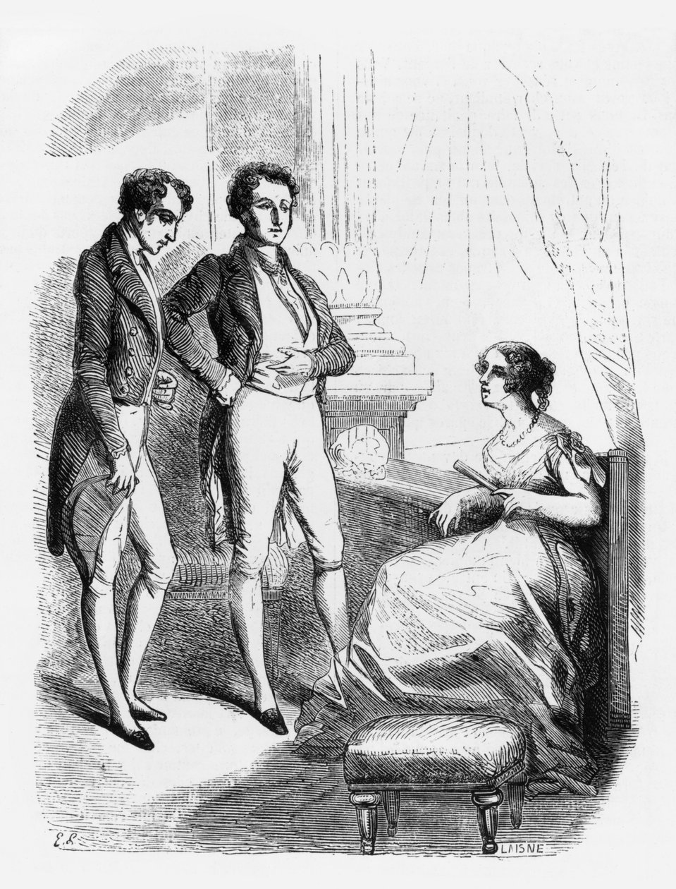 Rastignac introduceret til Madame de Nucingen, illustration fra 