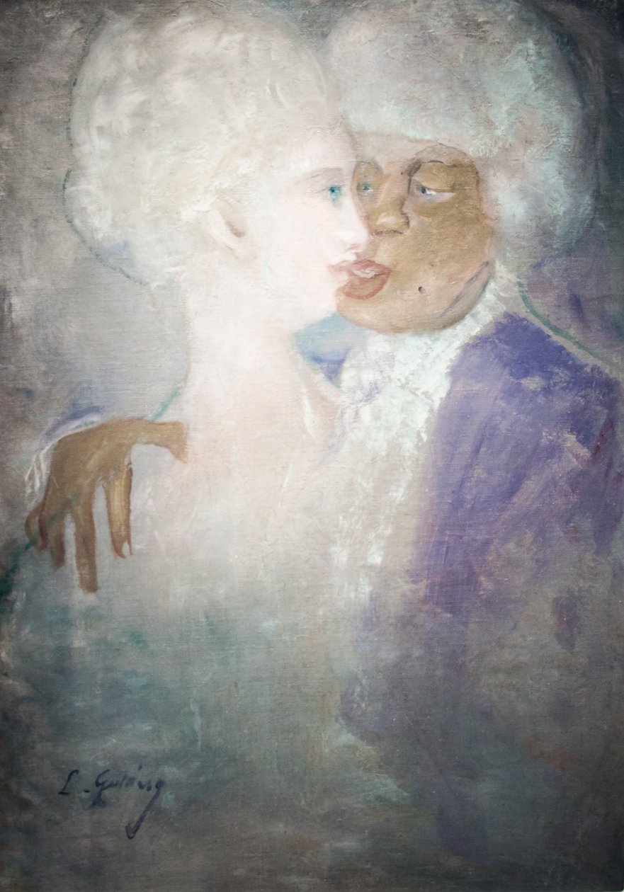 A_mulatt_ferfi_es_a_szoborfeher_asszonyn engelsk: Mulatto-mand og skulptur-hvid kvinde af Lajos Gulácsy