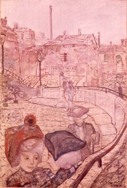 Søndag eftermiddag i Como, 1911-12 af Lajos Gulácsy