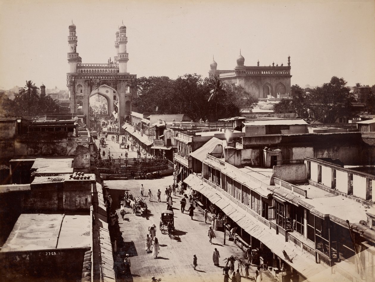 Hovedgaden, Hyderabad af Lala Deen Dayal