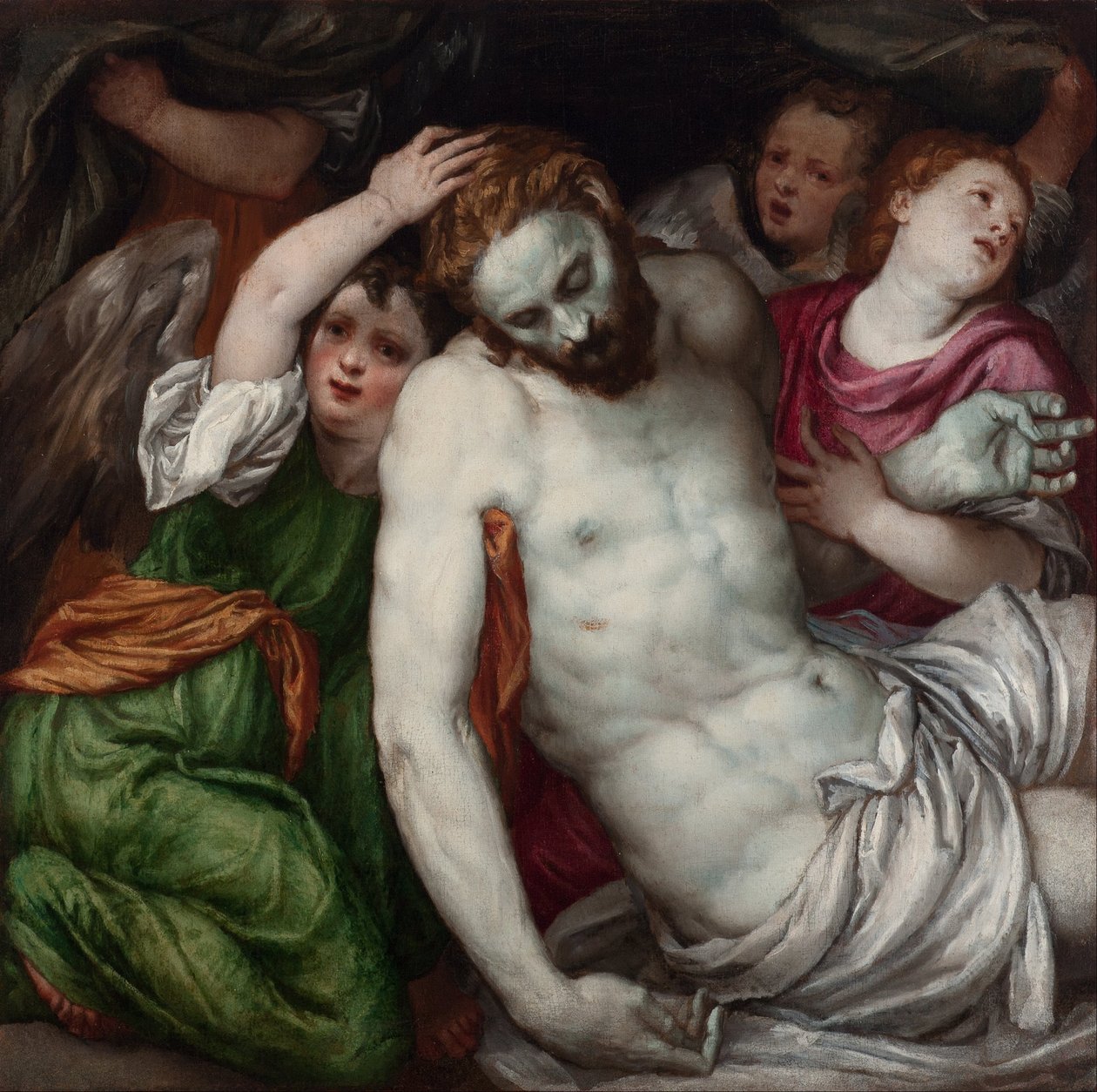 Pietà og engle af Lambert Sustris