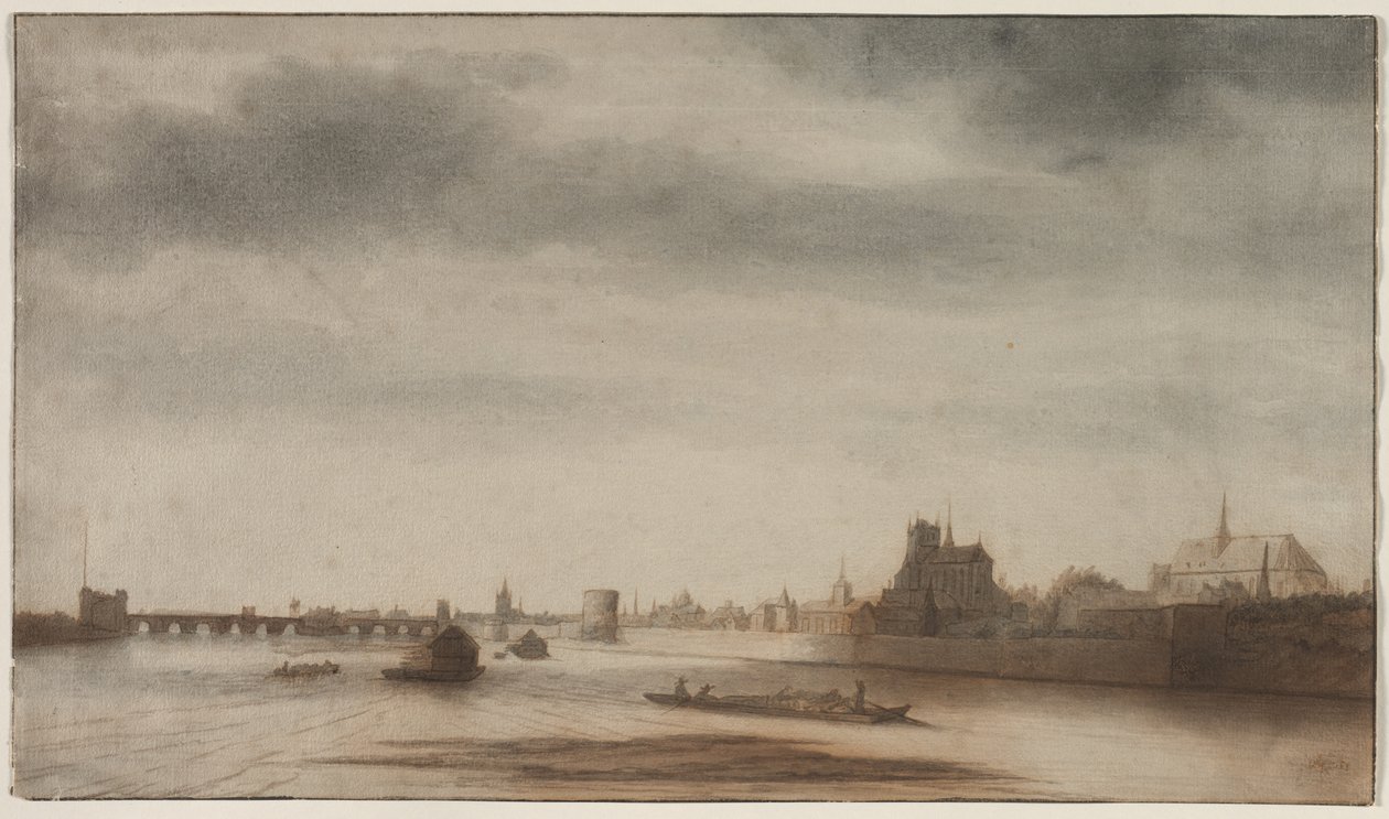 Udsigt over Orléans fra Loire, ca. 1670. af Lambert Doomer