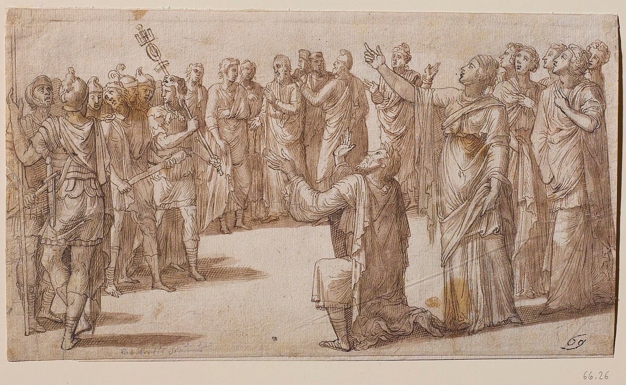 Augustus og den tiburtinske sibyll, ca 1547. af Lambert Lombard