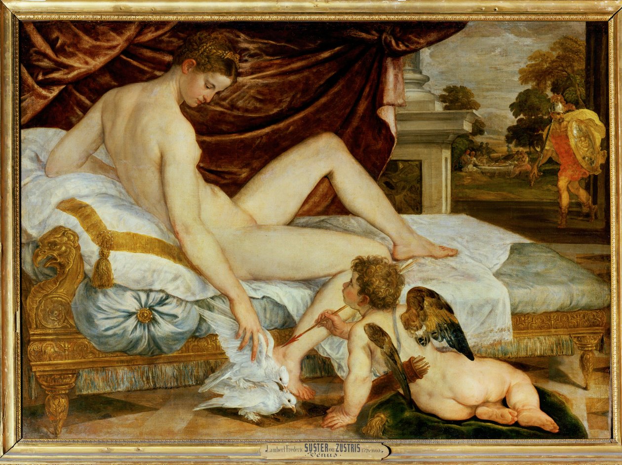 Venus og kærlighed - Venus and Amor ... af Lambert Sustris