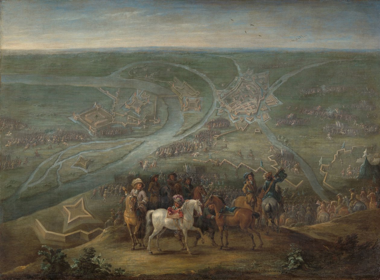 Franske kommandanter ved belejringen af Rheinberg, 1672 af Lambert de Hondt (II)