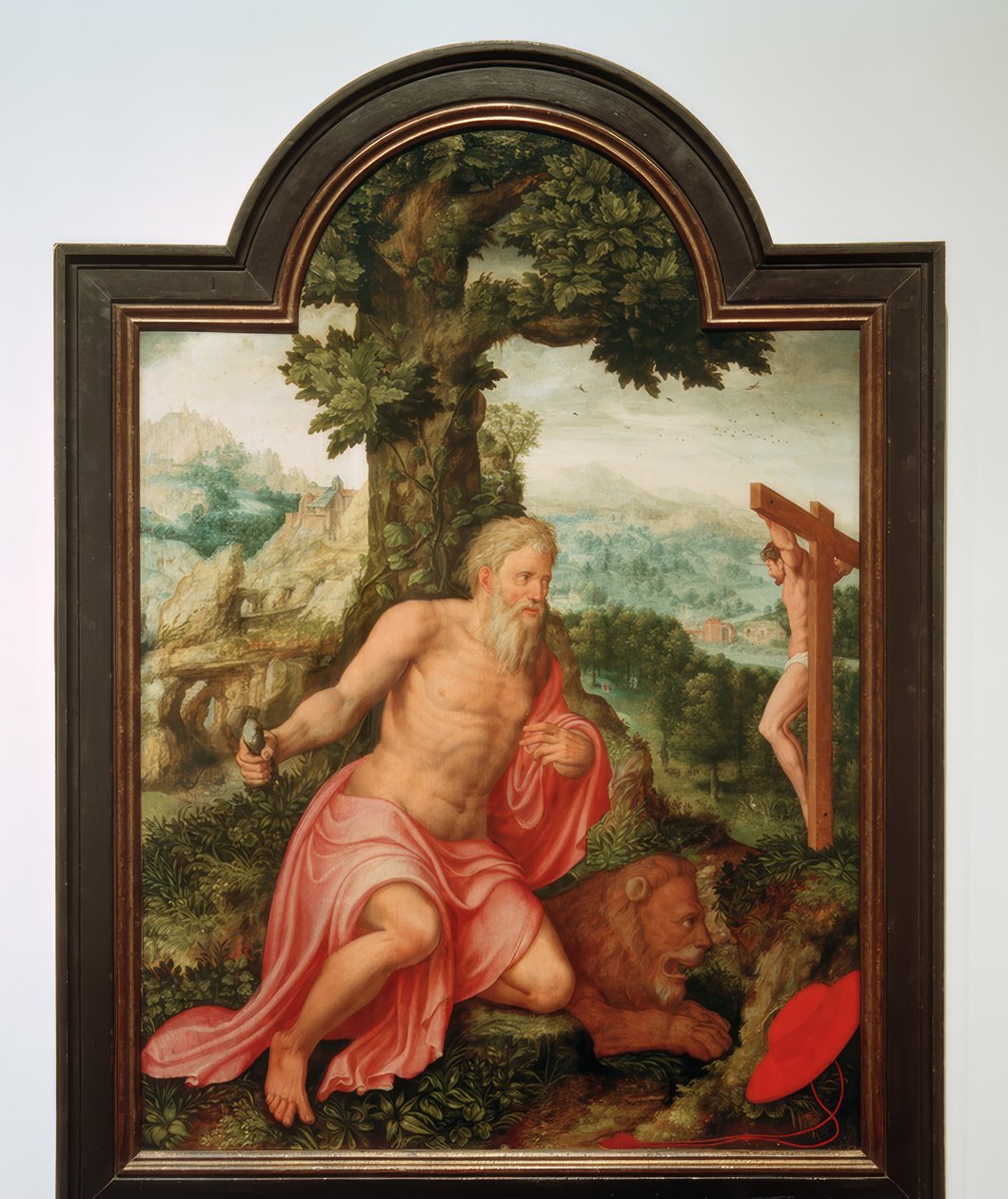 Landskab med St. Jerome af Lambert van Noort