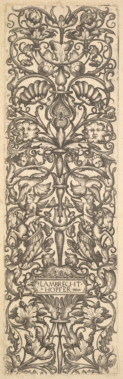 Kandelaber med putti på geder i midten, ca. 1525-50. af Lambrecht Hopfer