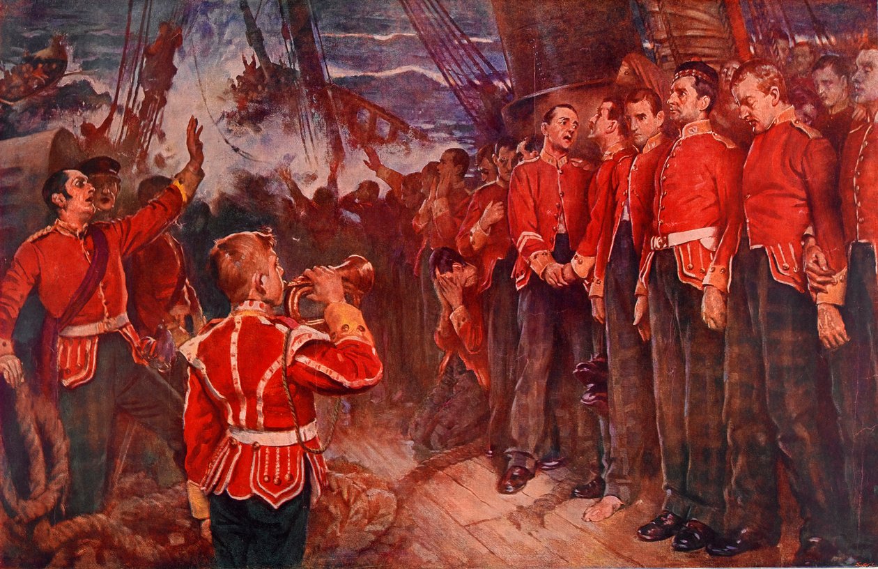 Birkenheads forlis, 25. februar 1852 (fotolitografi) af Lance Calkin