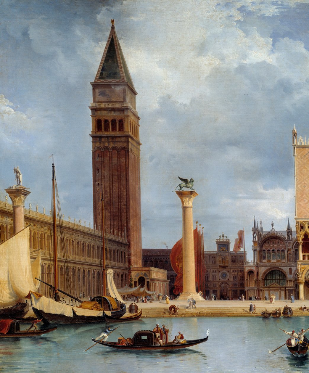 Rundvisning i paladset detalje af udsigten over en del af hertugpaladset og piazzettaen i Venedig. Maleri af Theodore Turpin De Crisse (1782-1859) af Lancelot Théodore Turpin de Crissé de Crissé