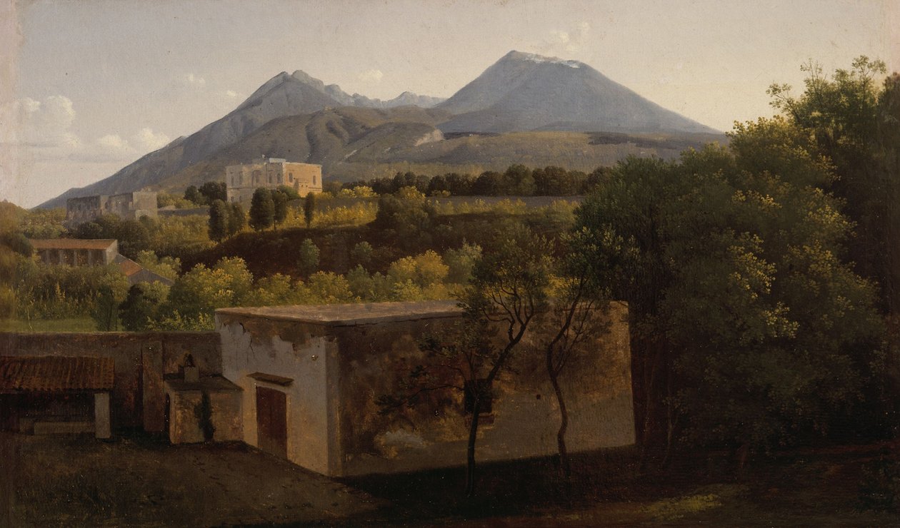 Udsigt over Vesuv fra Portici, ca. 1824 (olie på lærred) af Lancelot Theodore Turpin de Crisse