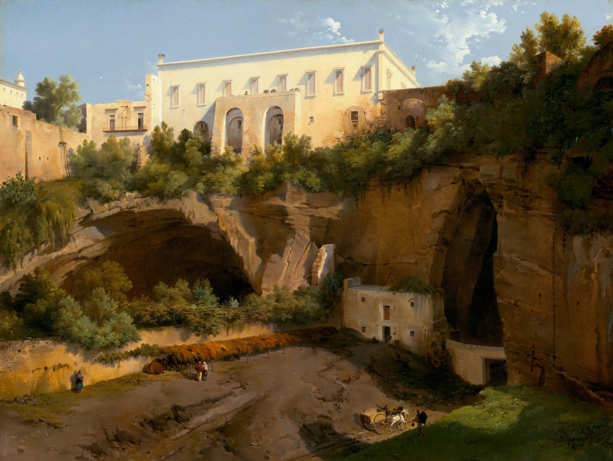 Udsigt over en villa, Pizzofalcone, Napoli, ca. 1819. af Lancelot Théodore Turpin de Crissé de Crissé