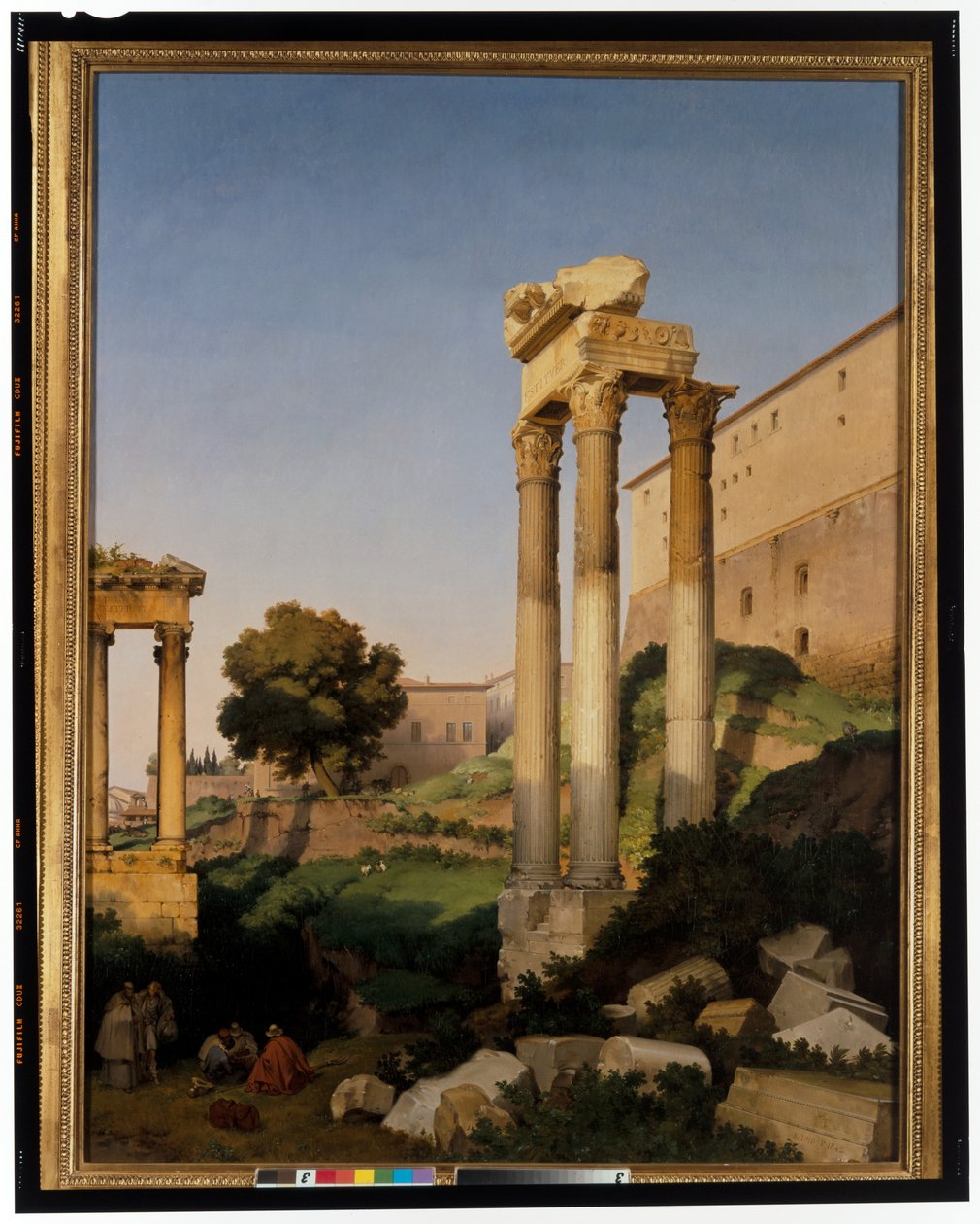 Udsigt over Forum Romanum med templerne Vespasian og Saturn af Lancelot Théodore Turpin de Crissé de Crissé