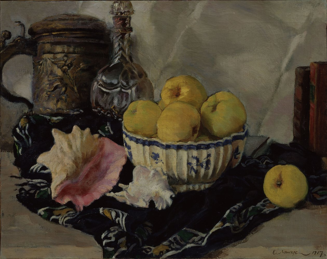 Stilleben. Skal og æbler, 1917 af Lanceray
