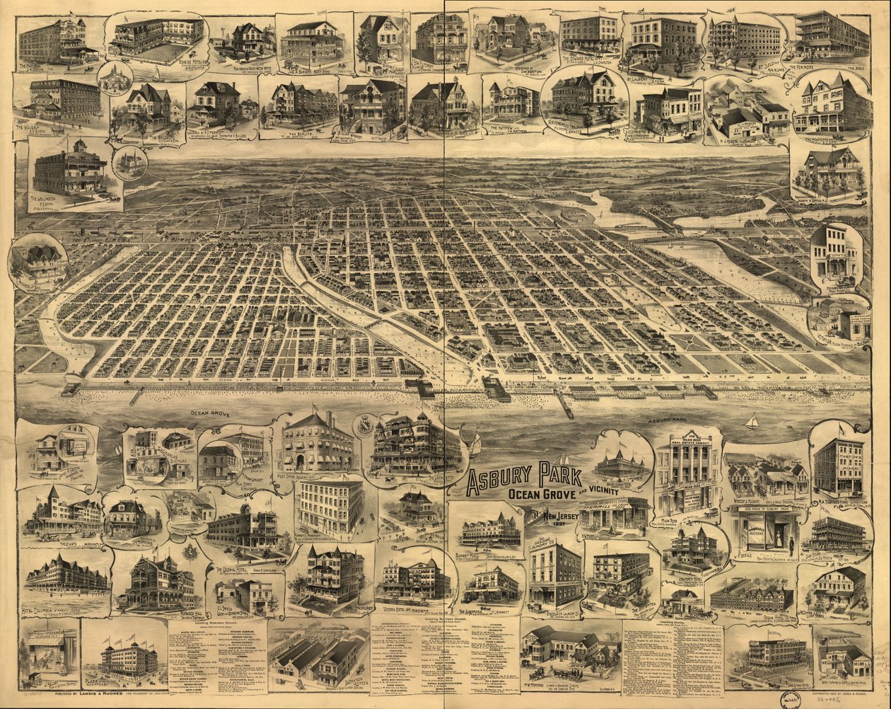 Asbury Park, Ocean Grove og omegn, New Jersey 1897. af Landis And Hughes