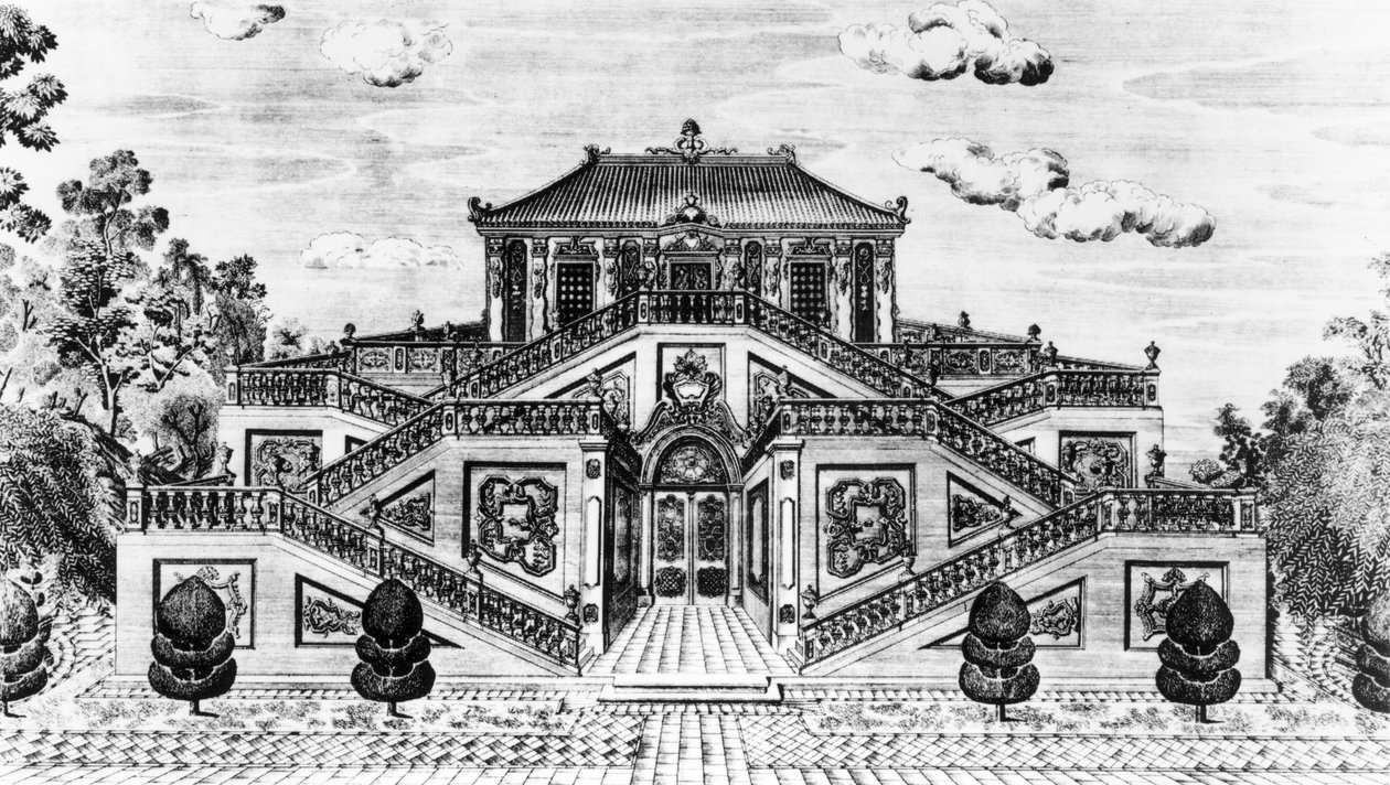 Østsiden af Havets rolige palads, Yuan Ming Yuans have, Peking, 1783-86 (se også 173898) af Lang Shining