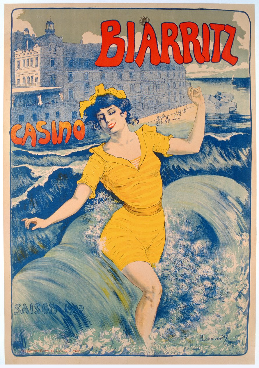 Biarritz Casino plakat af Larramet Larramet