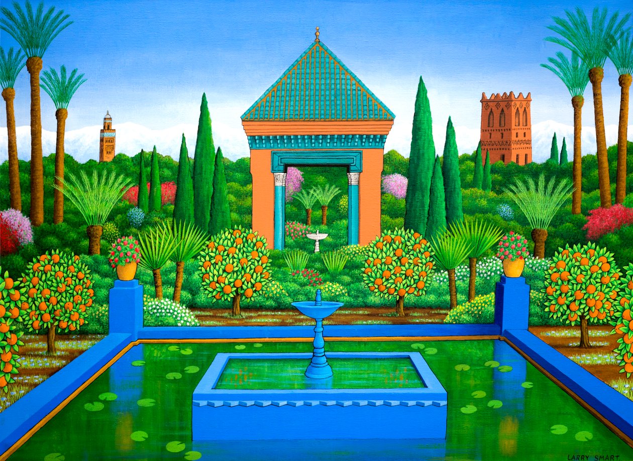 Majorelle appelsiner, 2005 (akryl) af Larry Smart