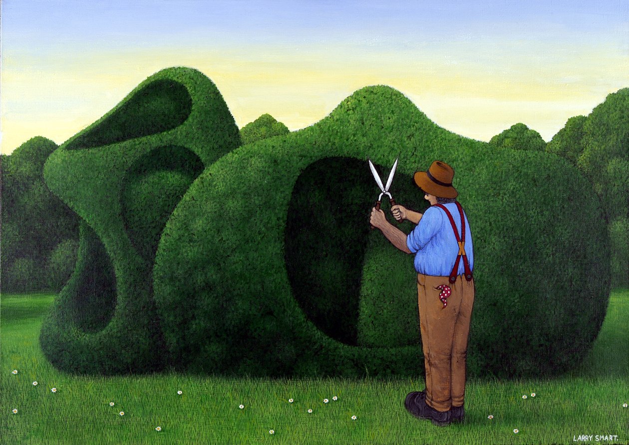 Moore Topiary (akryl på linned) af Larry Smart