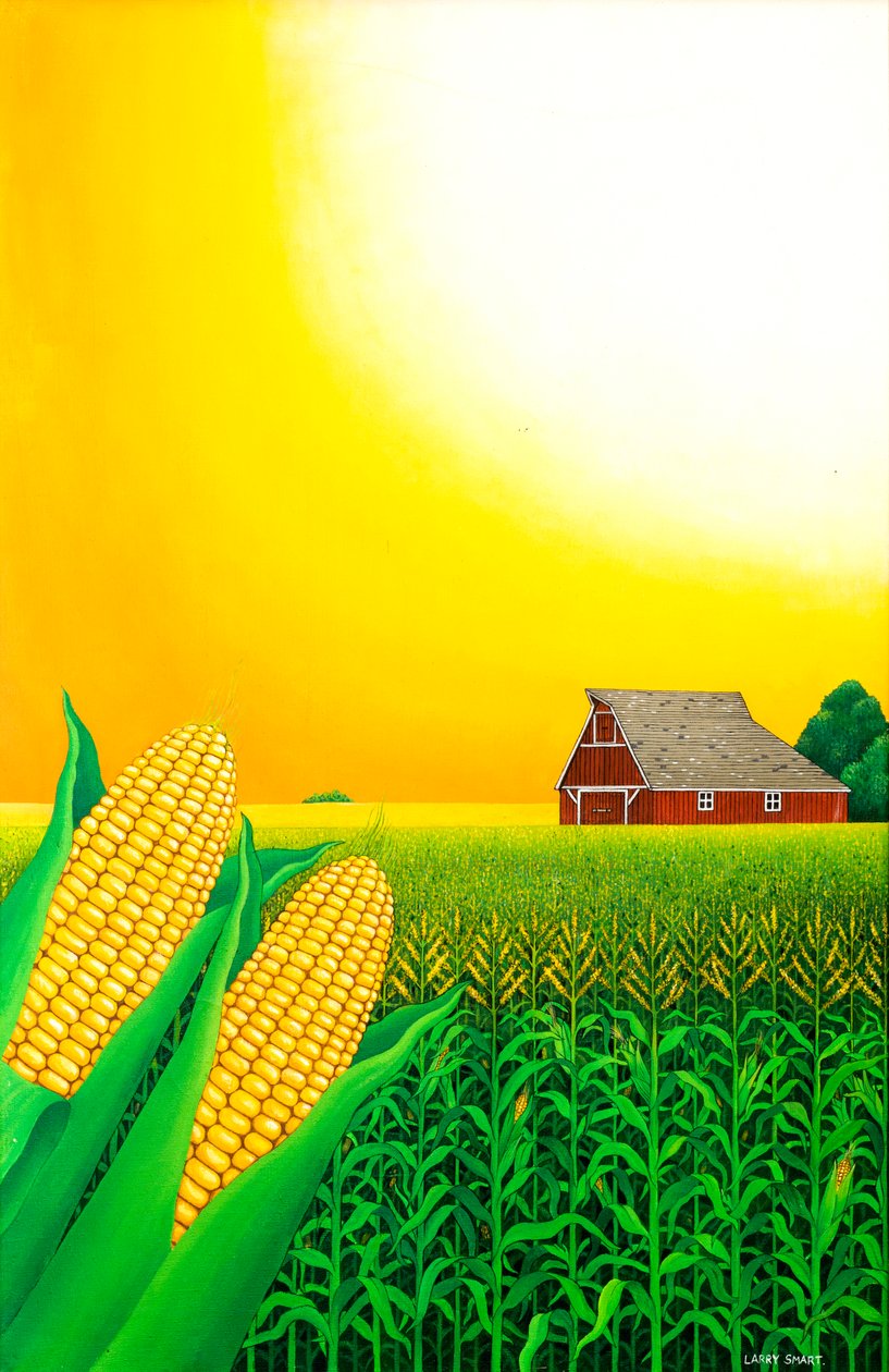 Nebraska Cornfield, 1993 (akryl) af Larry Smart