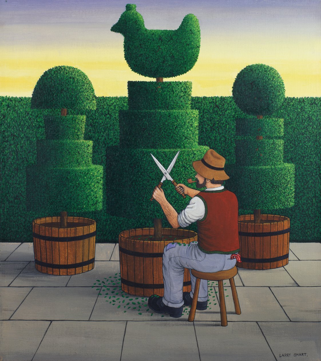The Gardener, 1986 (akryl på linned) af Larry Smart