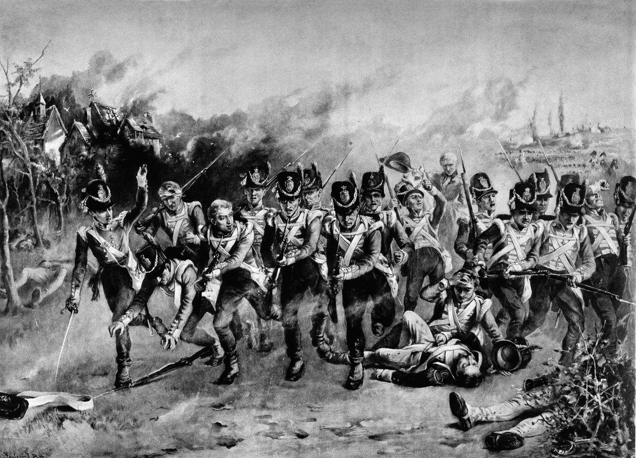 Slaget ved Waterloo (fotogravering) af Laslett John Pott