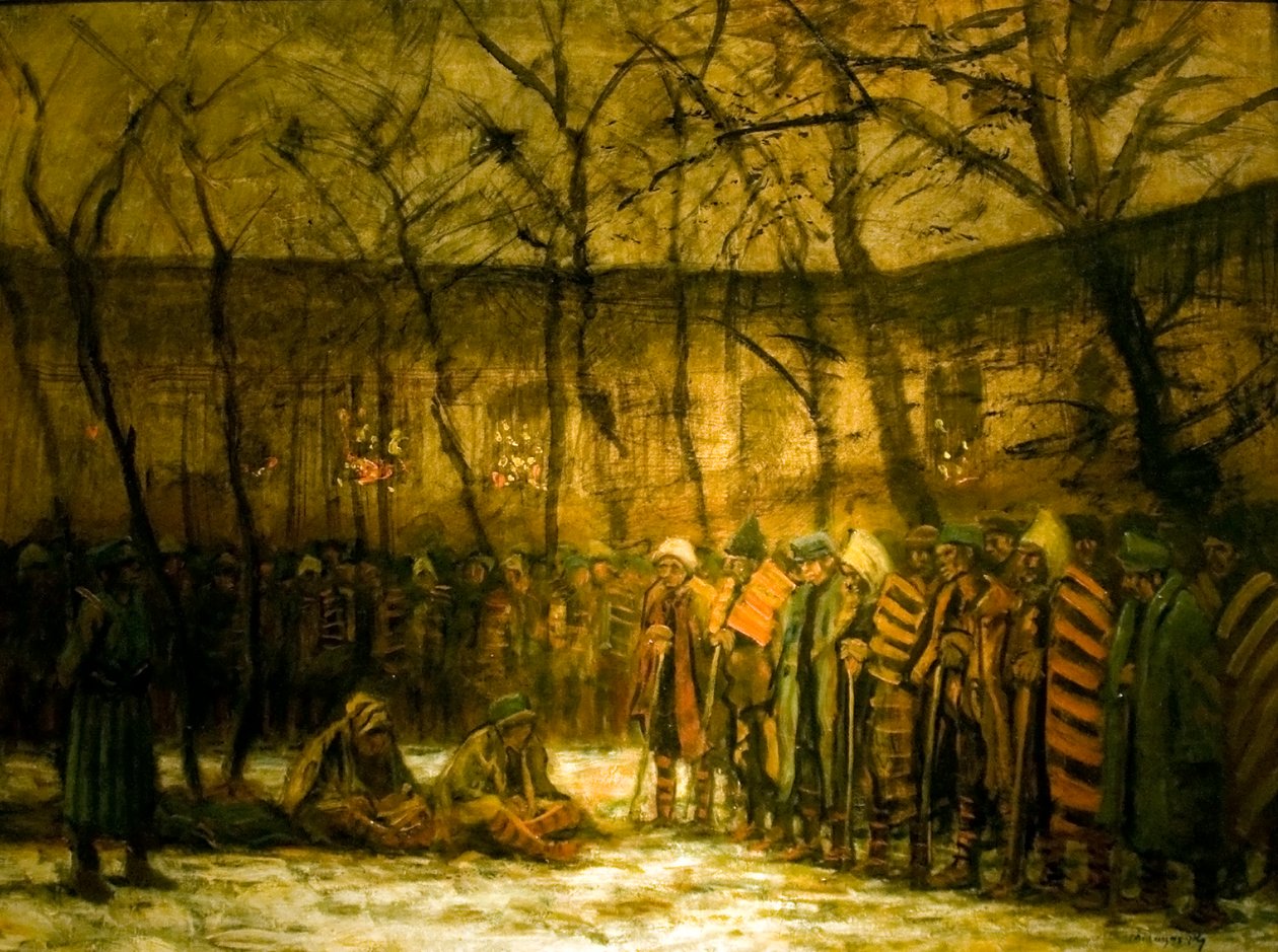 Krigsfanger i julen Engelsk: Christmas_of_the_Prisoners_of_Warn af Laszlo Mednyanszky