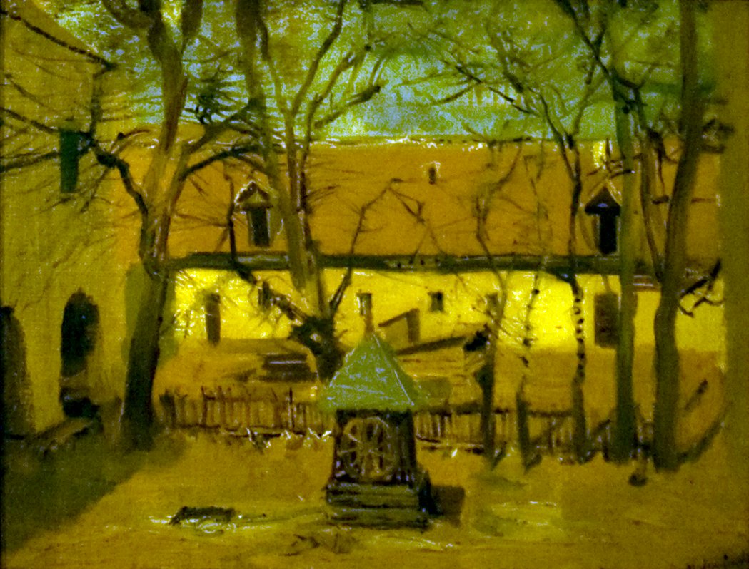 Udvarreszletn Engelsk: Detail_of_a_Courtyardn af Laszlo Mednyanszky