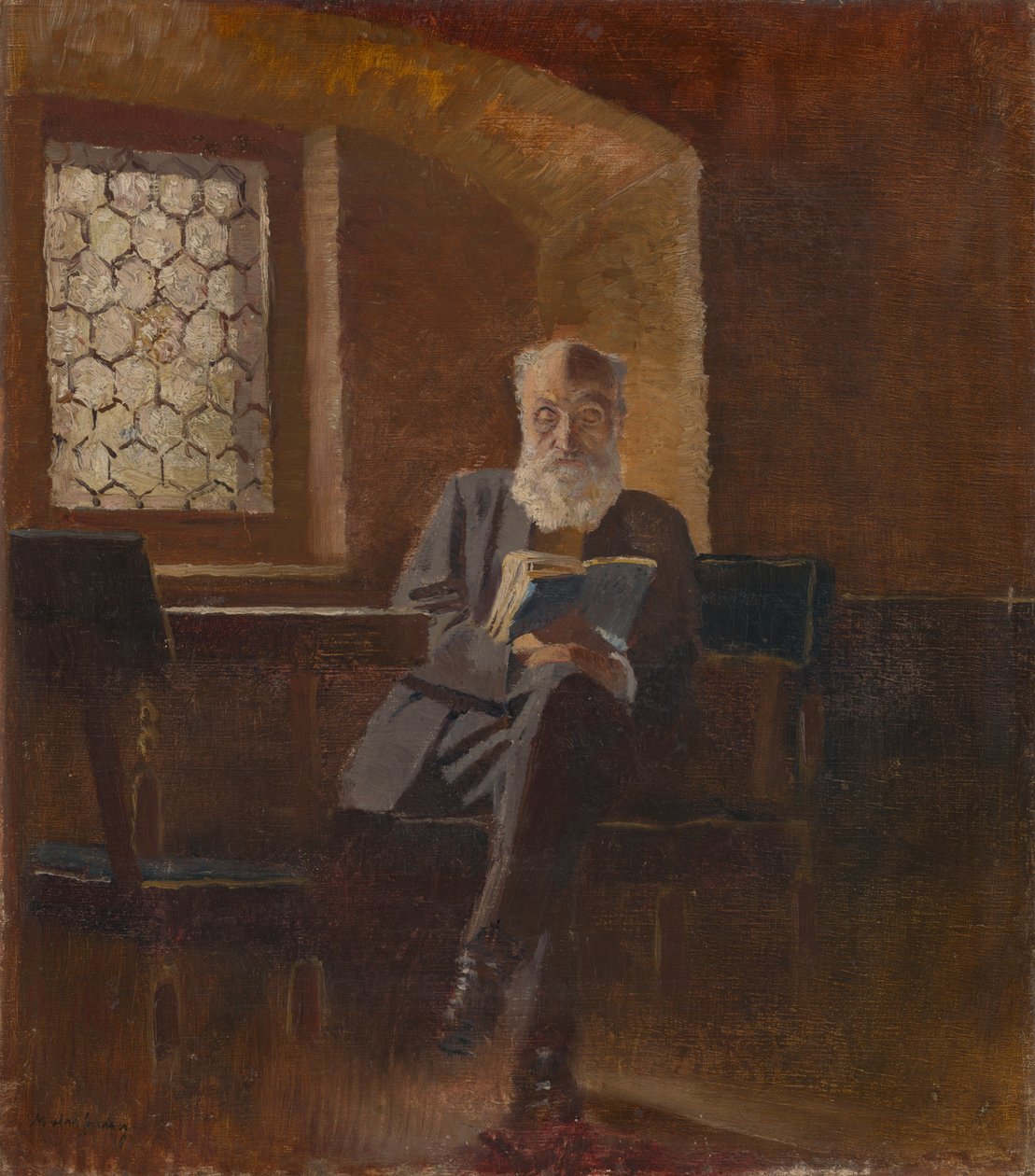 Læsning. Kunstnerens far, baron Eduard Mednyánszky af Laszlo Mednyanszky