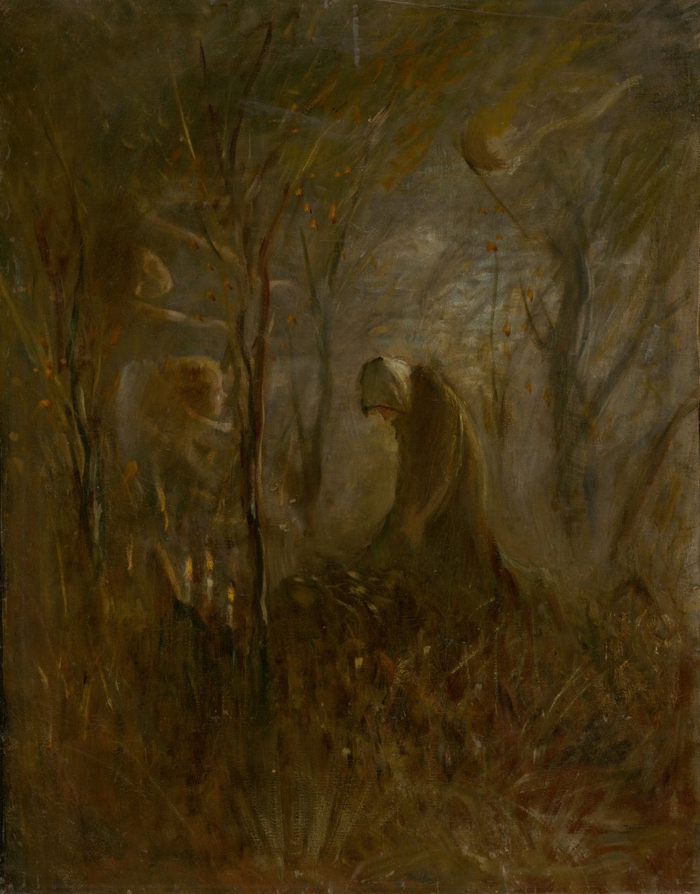 Bøn over graven, 1895. af Laszlo Mednyanszky