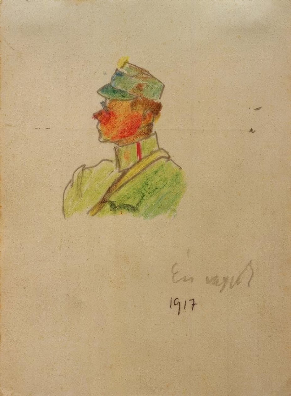 Det er mig (selvportræt som officer) af Laszlo Moholy Nagy