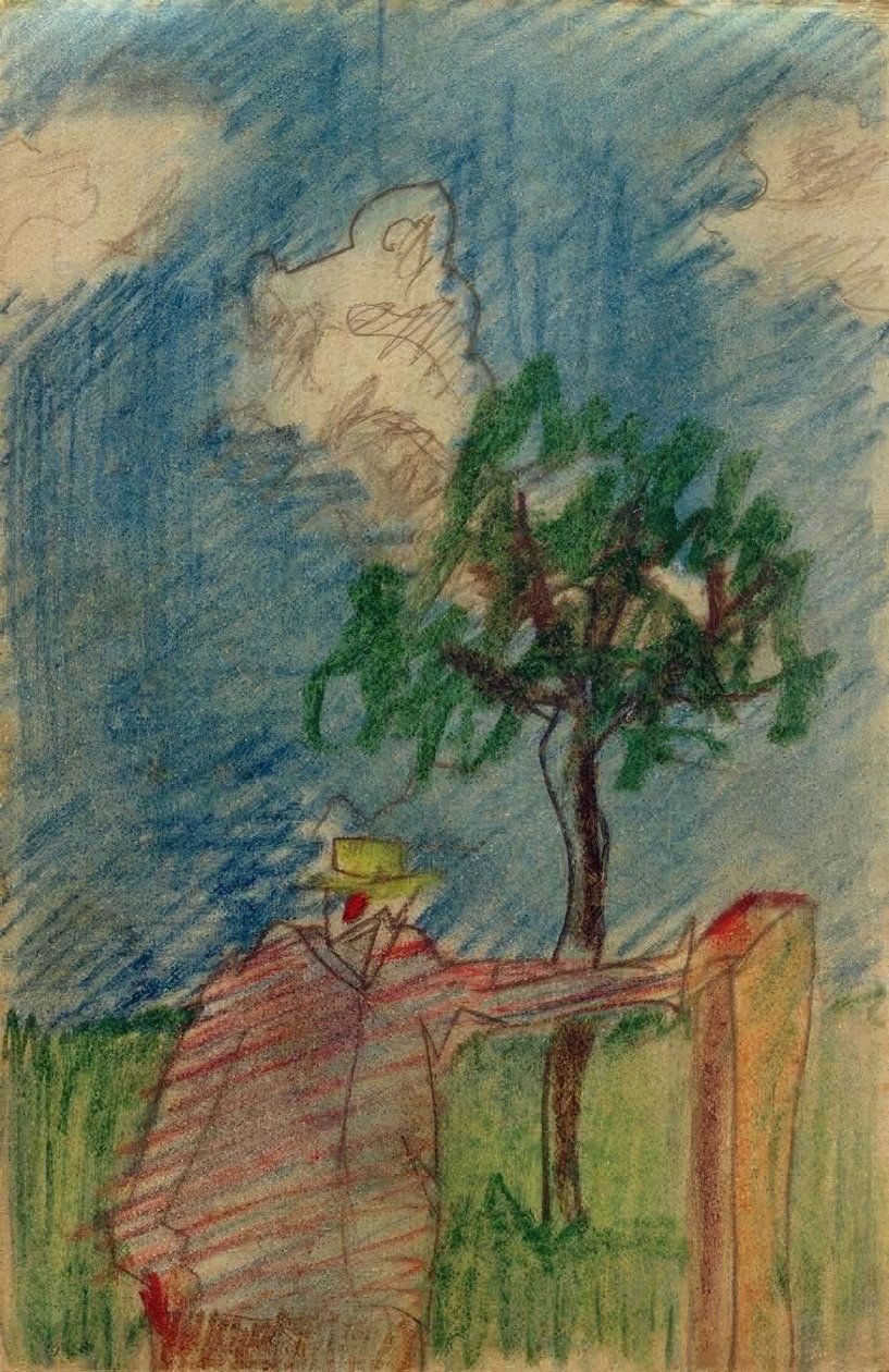 Uden titel (mand står under et træ) af Laszlo Moholy Nagy