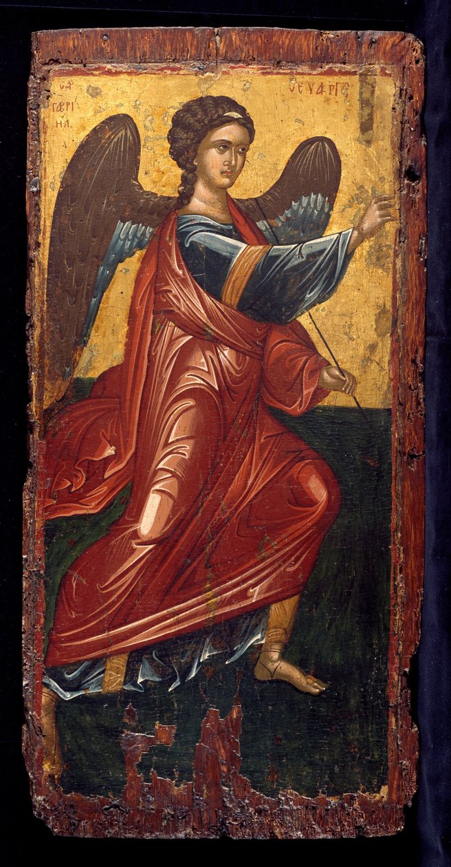 Ærkeenglen Gabriel, fra en bebudelsesscene på kongedøren i en ikonostase af Byzantine Greek