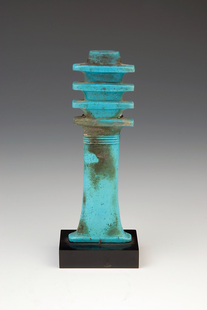 Djed Pillar Amulet fajance & lyseblå glasur af Late Period Egyptian