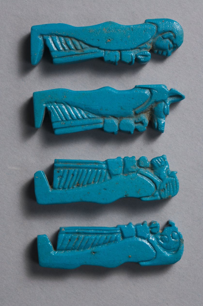 Amuletter af de fire sønner af Horus, sendynastisk periode (fajance) af Late Period Egyptian