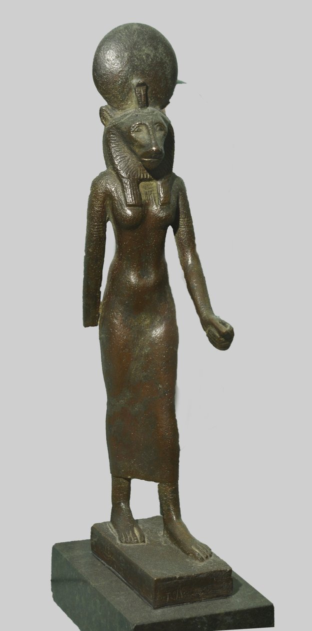 Bronzestatue af den egyptiske gudinde Sekhmet, 712-332 f.Kr af Late Period Egyptian