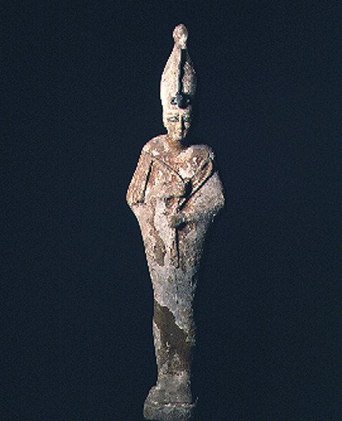 Gesso dækket træfigur af Osiris, Saite-perioden, 664-525 f.Kr. (træ og gesso) af Late Period Egyptian