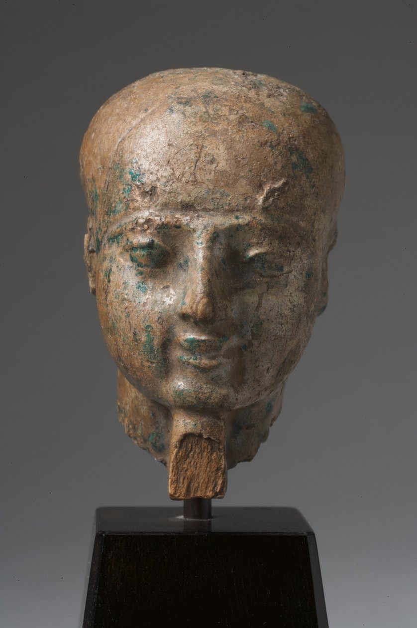 Head of Ptah (glaseret steatit) (se også 325628) af Late Period Egyptian