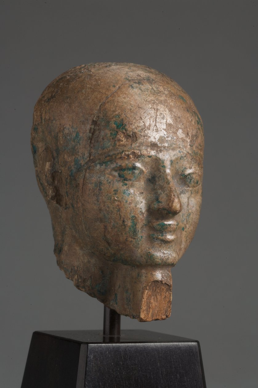 Head of Ptah (glaseret steatit) (se også 325629) af Late Period Egyptian
