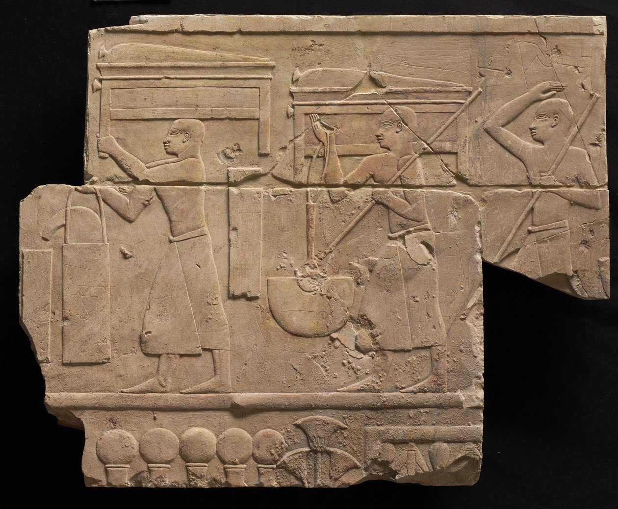 Mænd, der bærer gravudstyr, 667-647 f.Kr af Late Period Egyptian