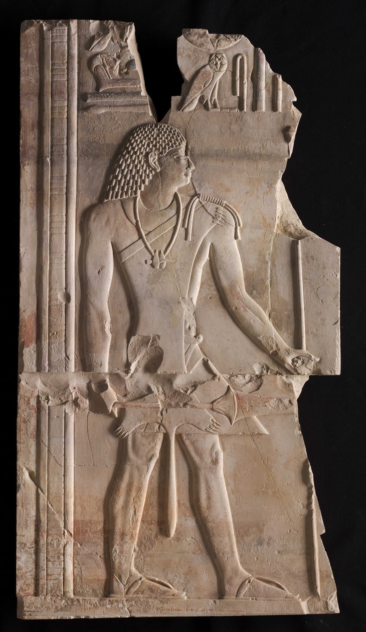 Mentuemhat som præst med stav og scepter, ca. 667-647 f.Kr af Late Period Egyptian