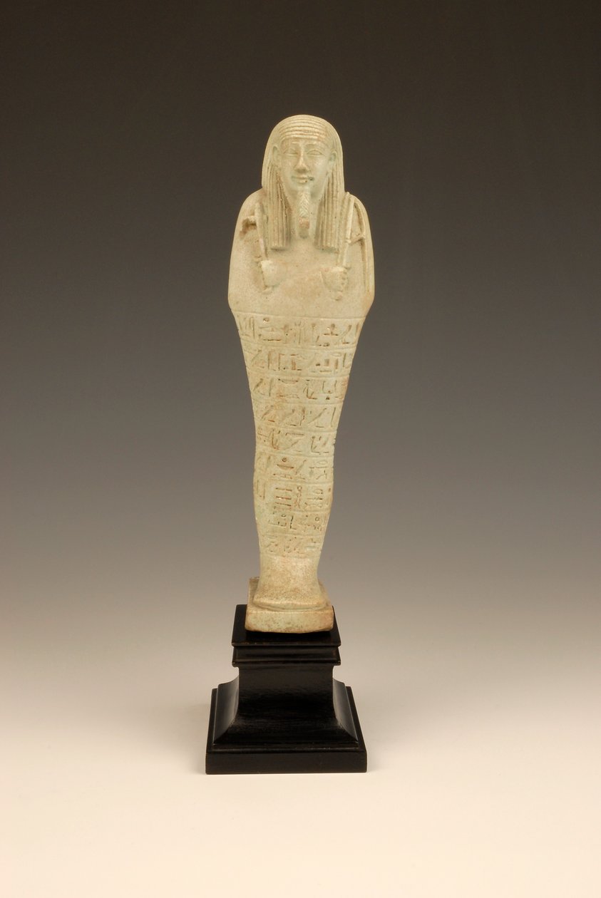 Shabti af Imhotep, 380-342 f.Kr. (fajance og grøn glasur) af Late Period Egyptian