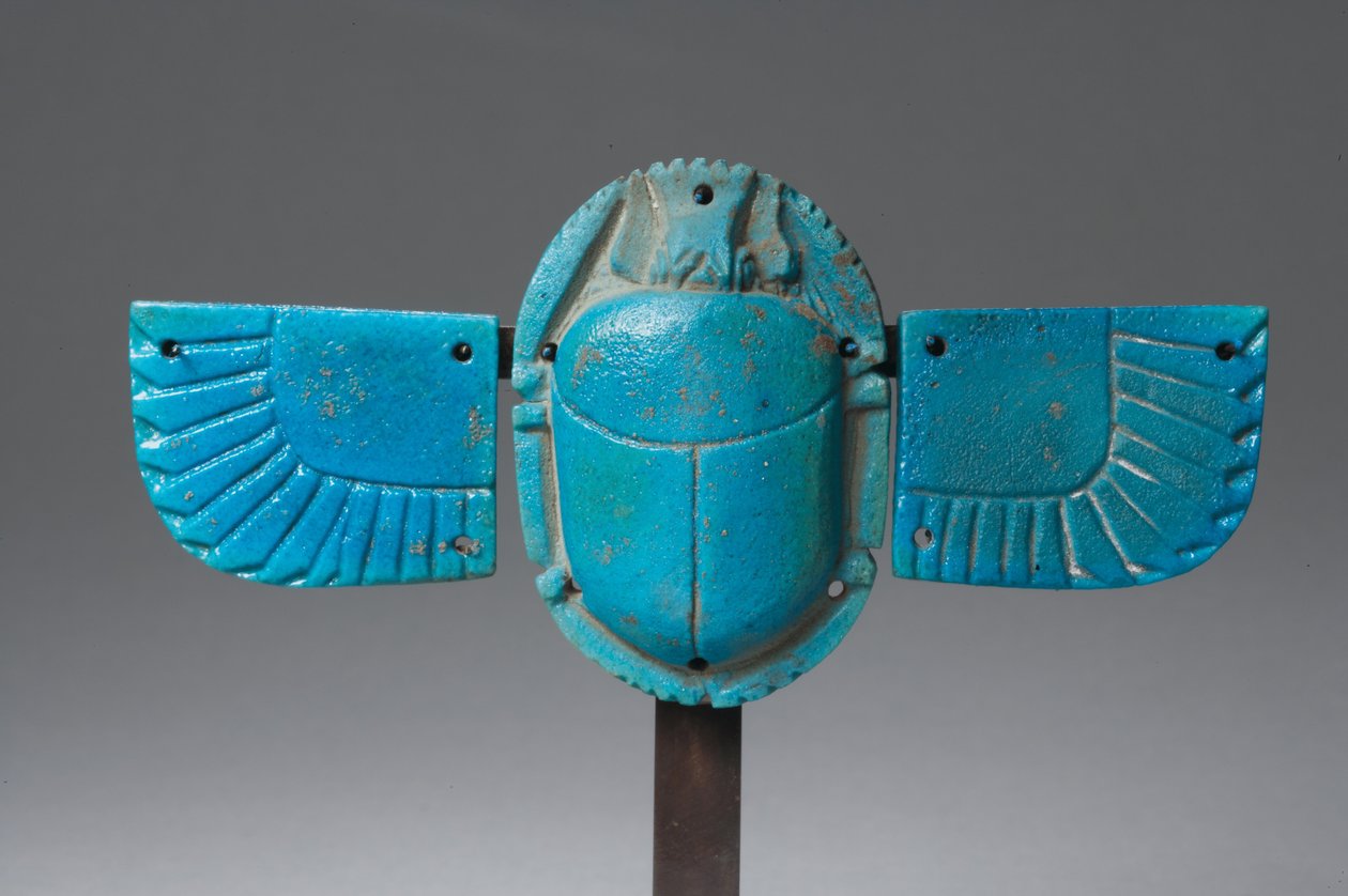 Bevinget skarabæ (fajance) af Late Period Egyptian