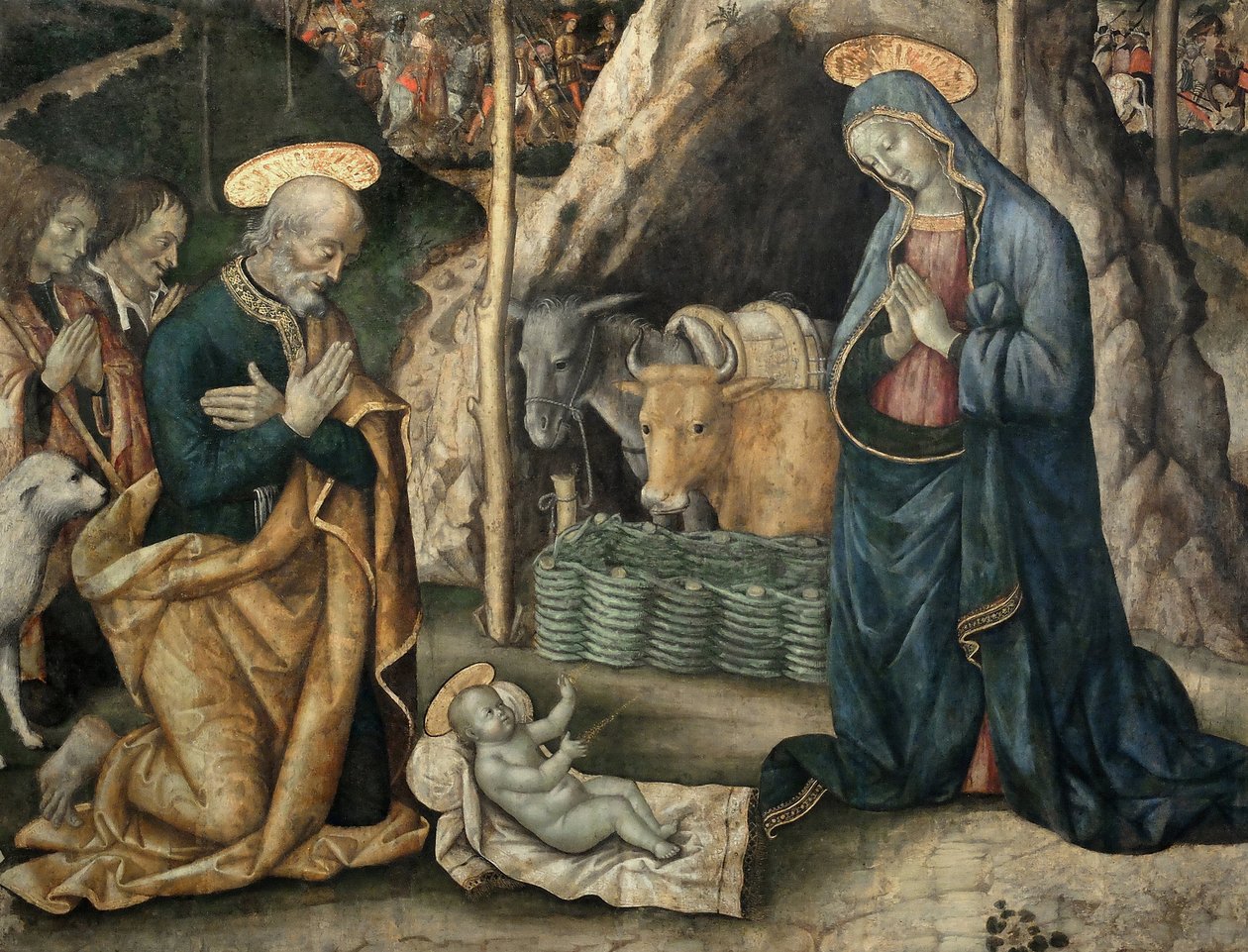 Fødsel, detaljer af Lattanzio Da Foligno